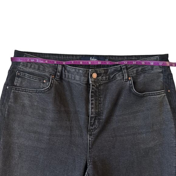 Boden Side Stripe Cavendish Girlfriend Jeans Women Sz 14 Black Grunge Preppy - Picture 8 of 14